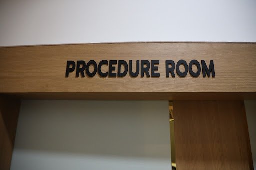 Treatment room entrance at Yuga's Aesthetic Clinic