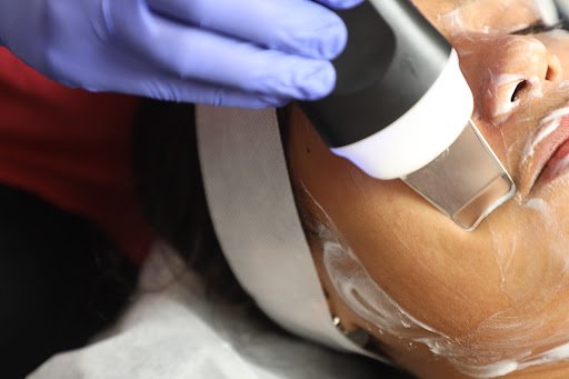 Skin treatment close-up at Yuga's Aesthetic Clinic