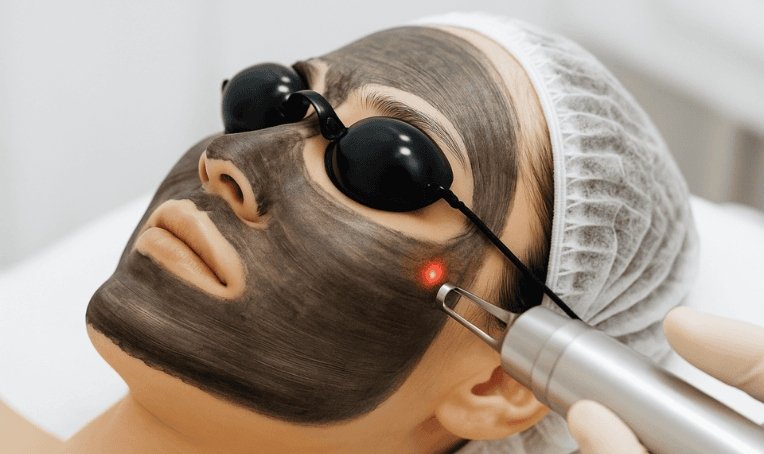 Laser carbon peel facial treatment