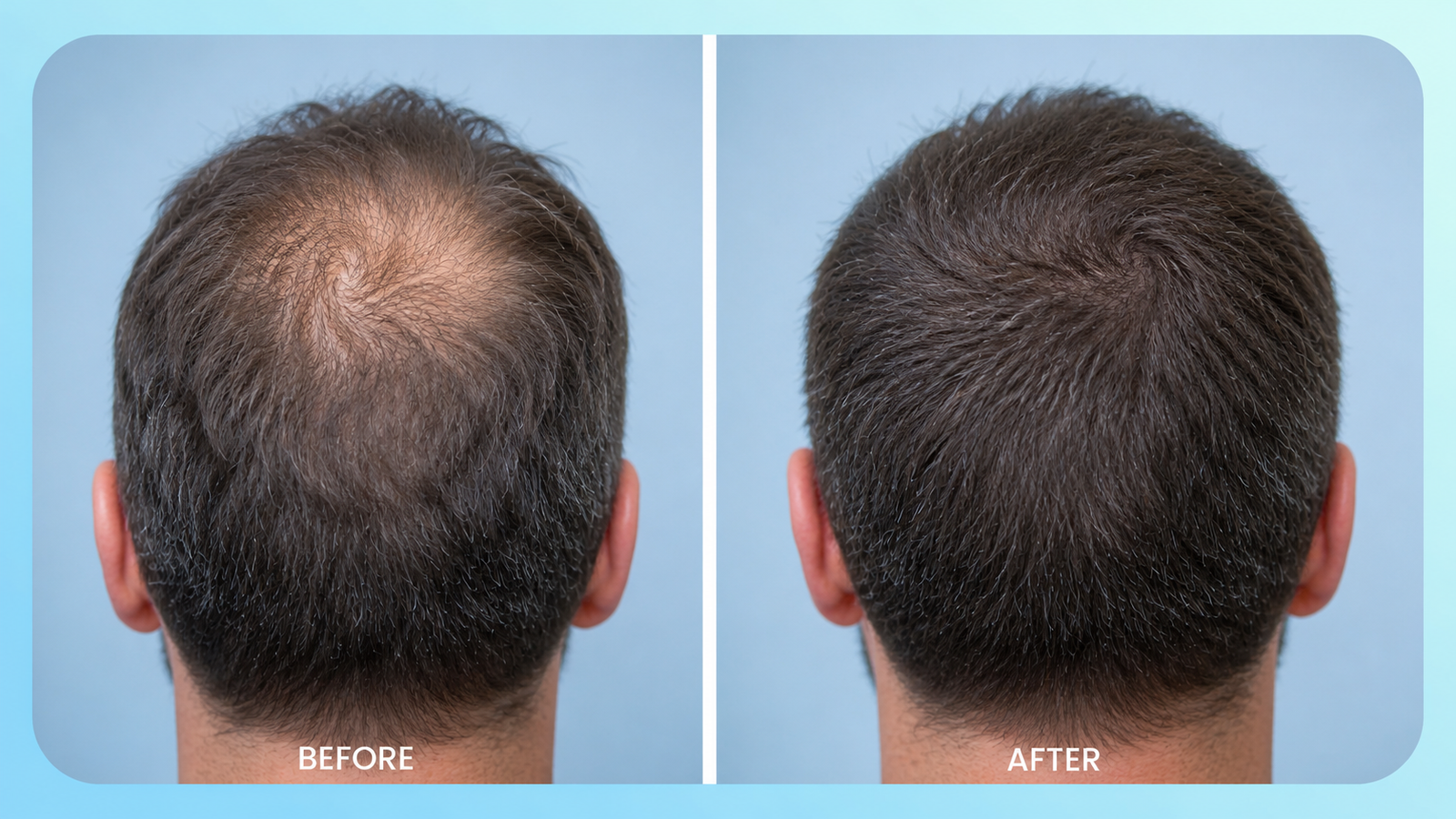 Hair transplant before and after result comparison
