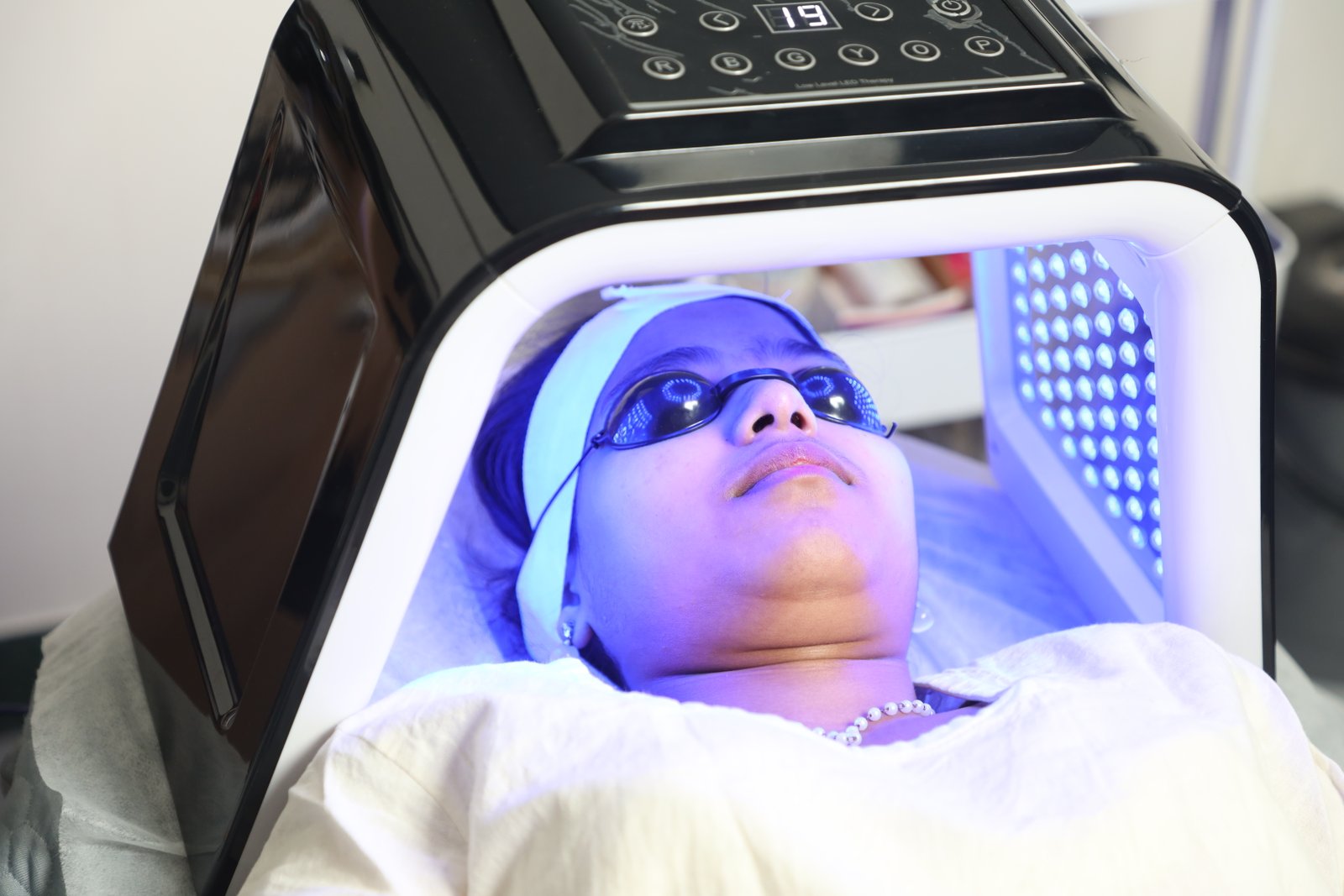 Omega LED light therapy facial treatment